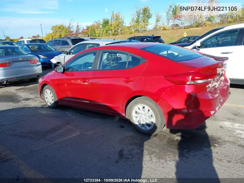 2018 HYUNDAI ELANTRA VIN 5NPD74LF9JH221105 — фото 14