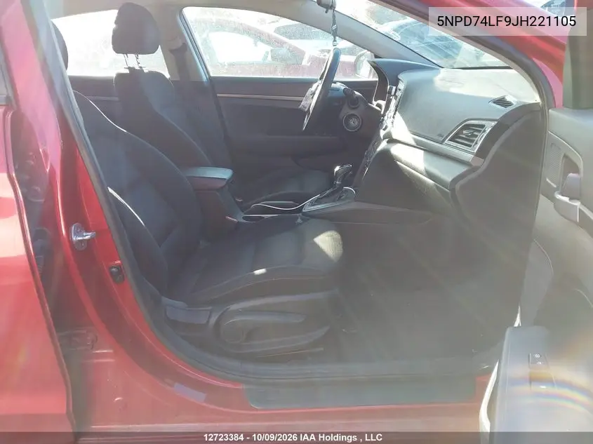 2018 HYUNDAI ELANTRA VIN 5NPD74LF9JH221105 — фото 5