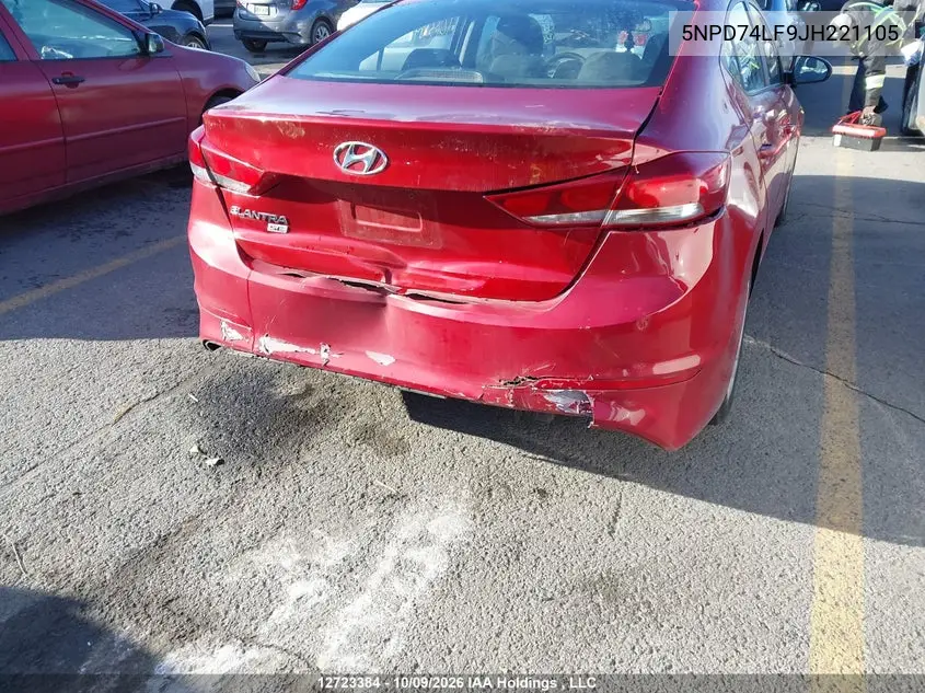 2018 HYUNDAI ELANTRA VIN 5NPD74LF9JH221105 — фото 6