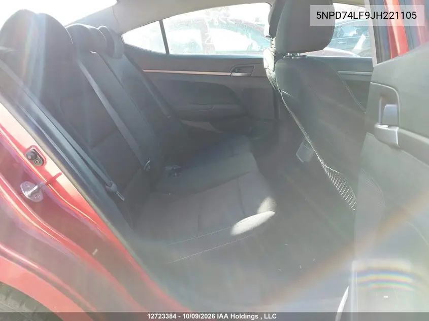 2018 HYUNDAI ELANTRA VIN 5NPD74LF9JH221105 — фото 8
