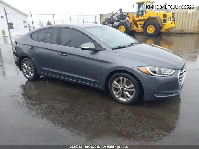 HYUNDAI ELANTRA 2018, VIN KMHD84LF0JU486526