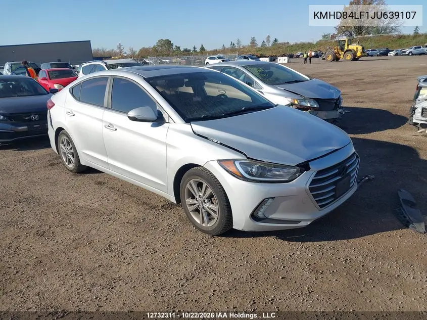 HYUNDAI ELANTRA 2018, VIN KMHD84LF1JU639107