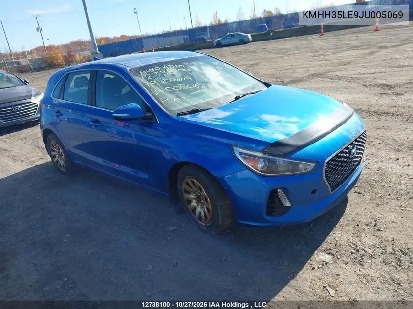 HYUNDAI ELANTRA 2018, VIN KMHH35LE9JU005069