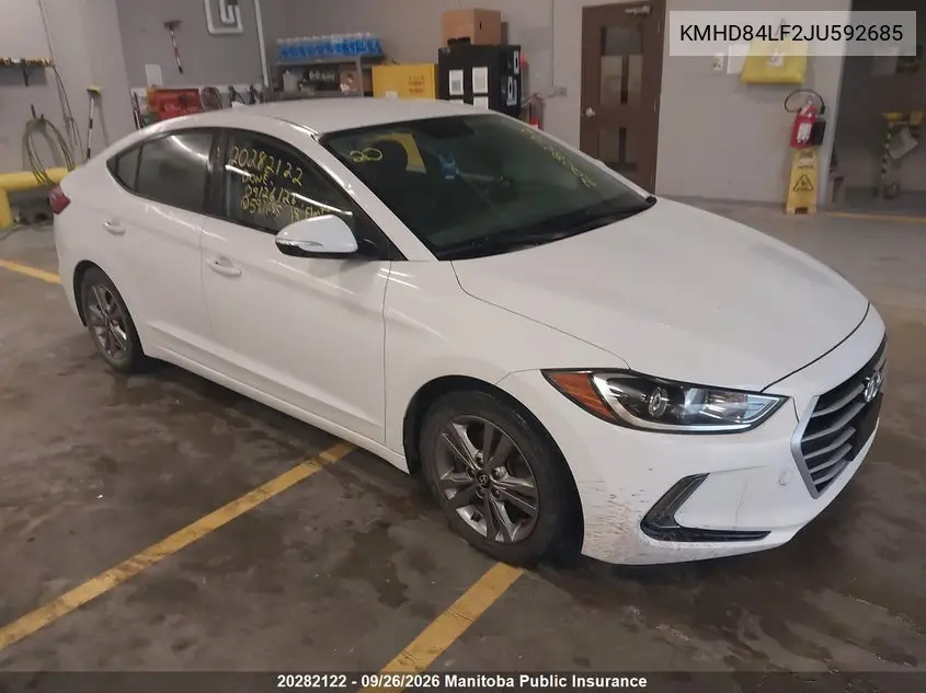 HYUNDAI ELANTRA 2018, VIN KMHD84LF2JU592685