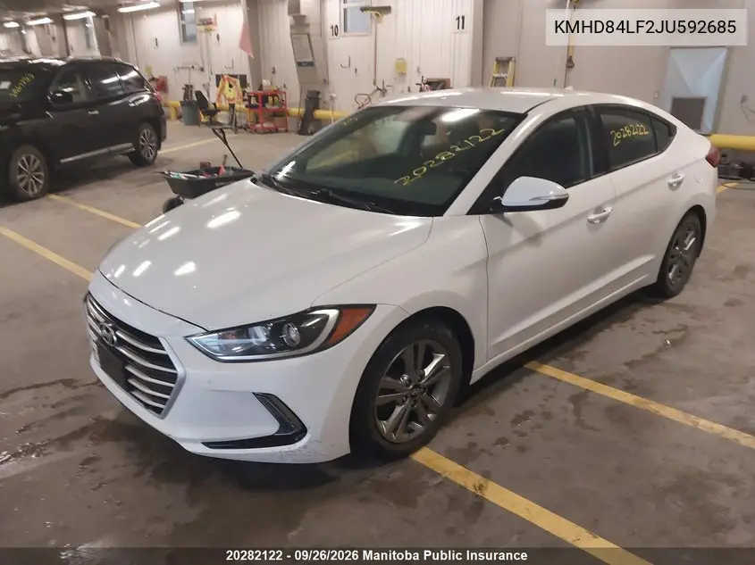 2018 HYUNDAI ELANTRA VIN KMHD84LF2JU592685 — фото 2