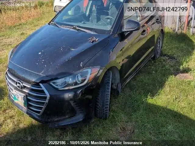 2018 HYUNDAI ELANTRA VIN 5NPD74LF8JH242799 — фото 2