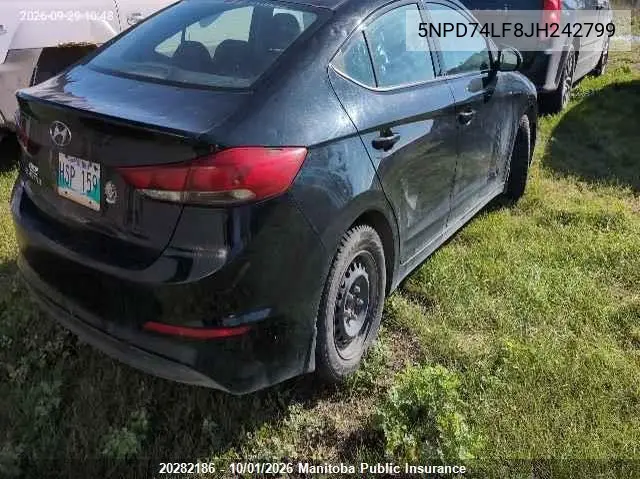 2018 HYUNDAI ELANTRA VIN 5NPD74LF8JH242799 — фото 4
