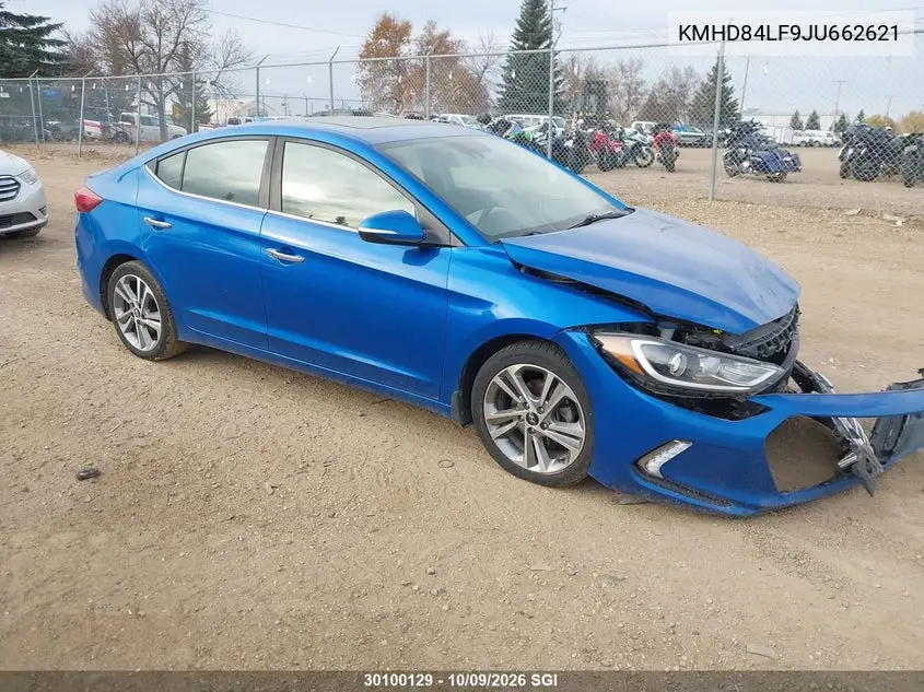 HYUNDAI ELANTRA 2018, VIN KMHD84LF9JU662621