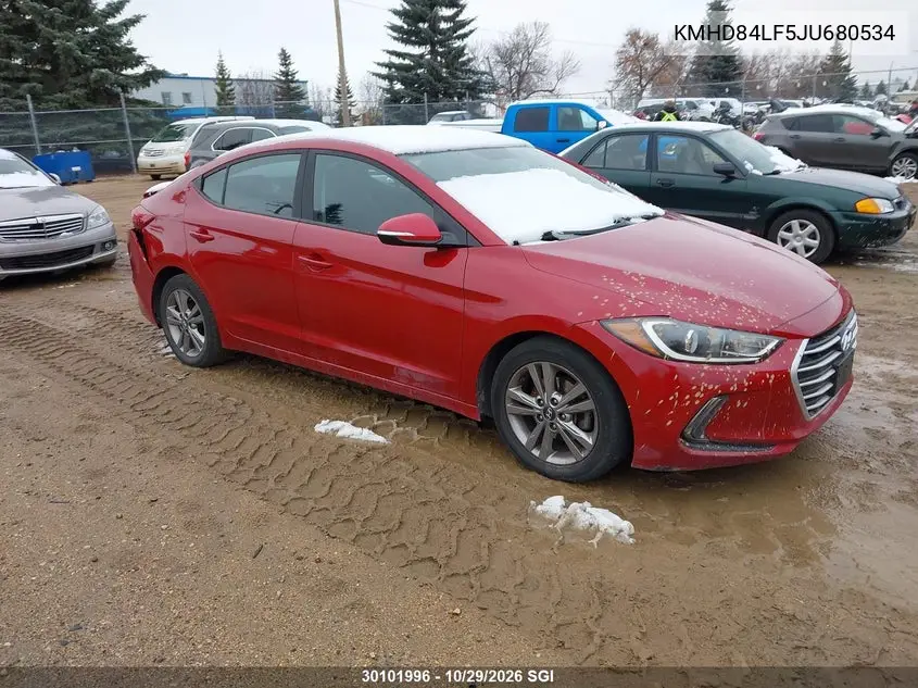 HYUNDAI ELANTRA 2018, VIN KMHD84LF5JU680534