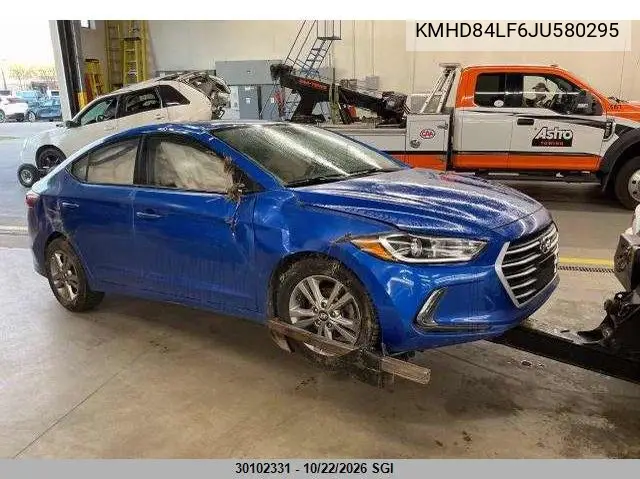 HYUNDAI ELANTRA 2018, VIN KMHD84LF6JU580295