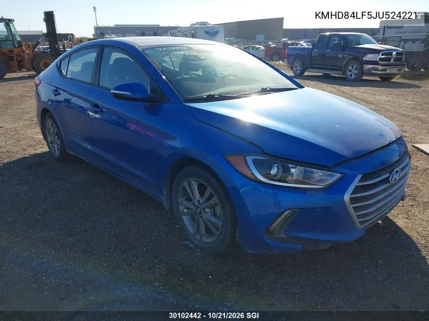 HYUNDAI ELANTRA 2018, VIN KMHD84LF5JU524221