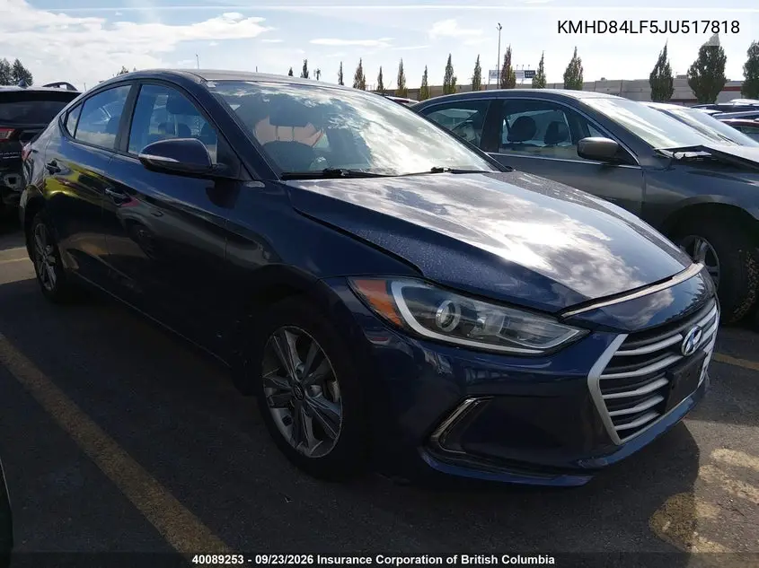 HYUNDAI ELANTRA 2018, VIN KMHD84LF5JU517818