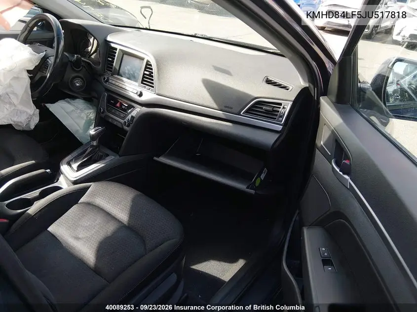 2018 HYUNDAI ELANTRA VIN KMHD84LF5JU517818 — фото 5