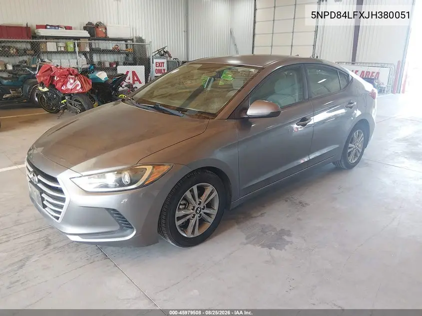 2018 HYUNDAI ELANTRA VIN 5NPD84LFXJH380051 — фото 2