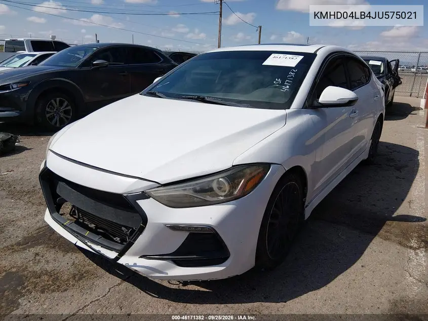 2018 HYUNDAI ELANTRA VIN KMHD04LB4JU575021 — фото 2