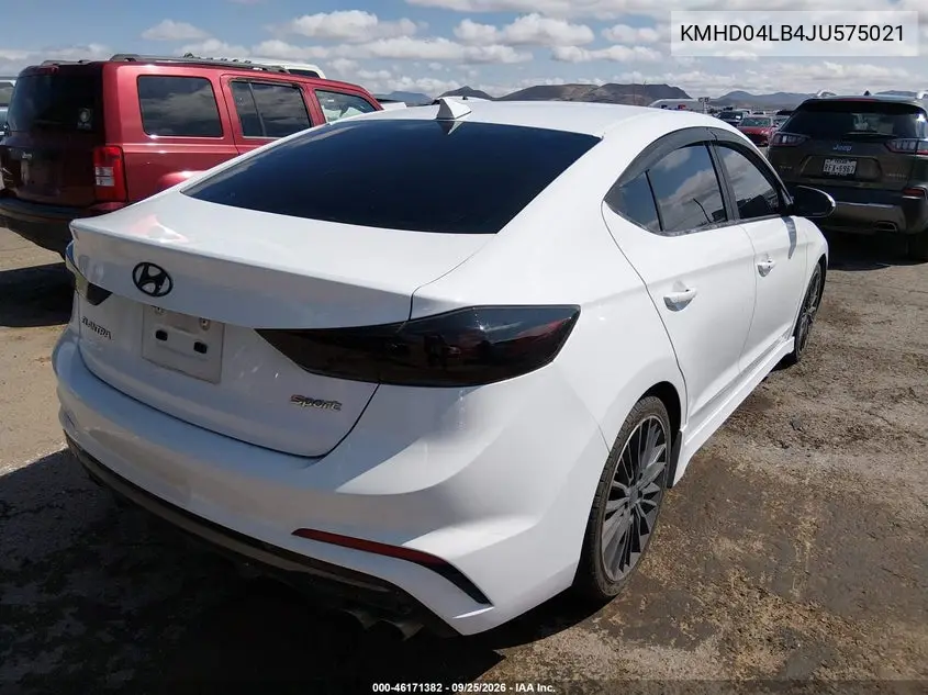 2018 HYUNDAI ELANTRA VIN KMHD04LB4JU575021 — фото 4