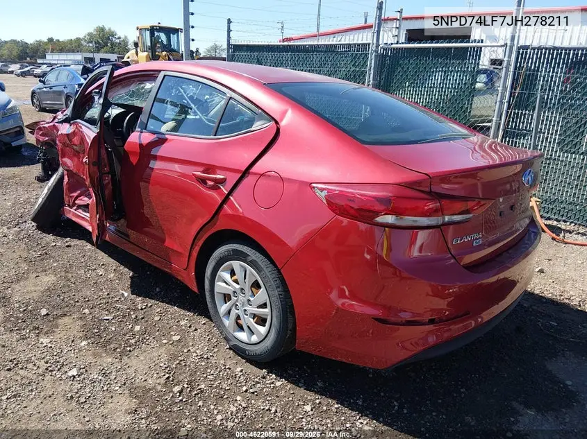 2018 HYUNDAI ELANTRA VIN 5NPD74LF7JH278211 — фото 3