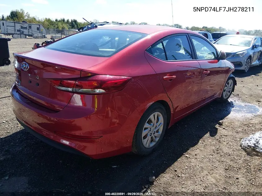 2018 HYUNDAI ELANTRA VIN 5NPD74LF7JH278211 — фото 4