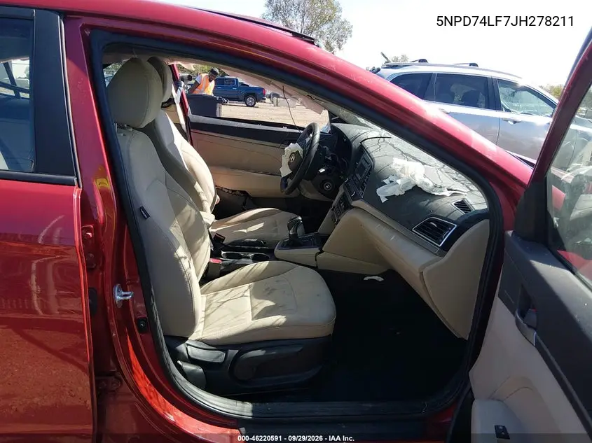 2018 HYUNDAI ELANTRA VIN 5NPD74LF7JH278211 — фото 5