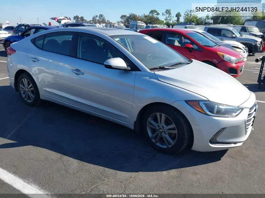 HYUNDAI ELANTRA 2018, VIN 5NPD84LF2JH244139