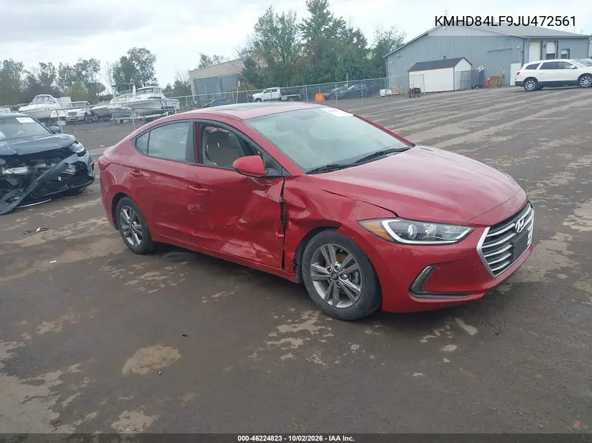 HYUNDAI ELANTRA 2018, VIN KMHD84LF9JU472561