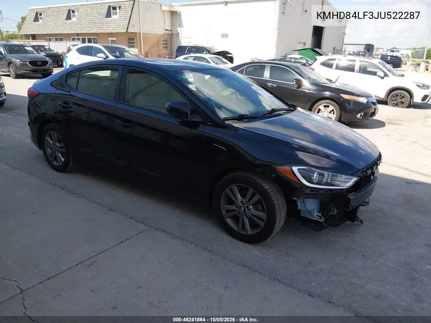 HYUNDAI ELANTRA 2018, VIN KMHD84LF3JU522287