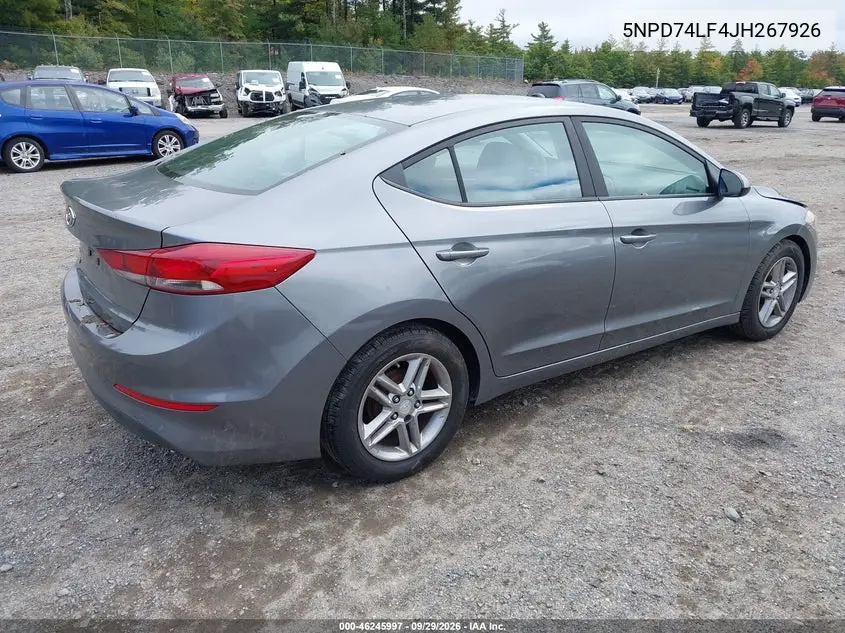 2018 HYUNDAI ELANTRA VIN 5NPD74LF4JH267926 — фото 4