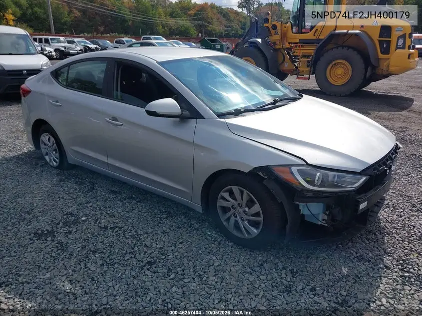 HYUNDAI ELANTRA 2018, VIN 5NPD74LF2JH400179