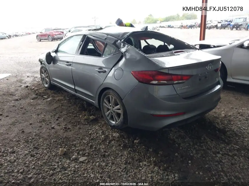 2018 HYUNDAI ELANTRA VIN KMHD84LFXJU512078 — фото 3