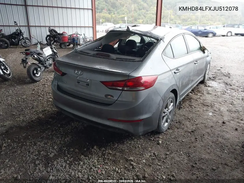 2018 HYUNDAI ELANTRA VIN KMHD84LFXJU512078 — фото 4