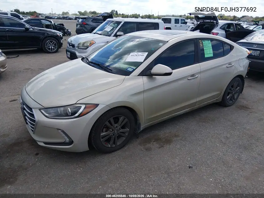 2018 HYUNDAI ELANTRA VIN 5NPD84LF0JH377692 — фото 2