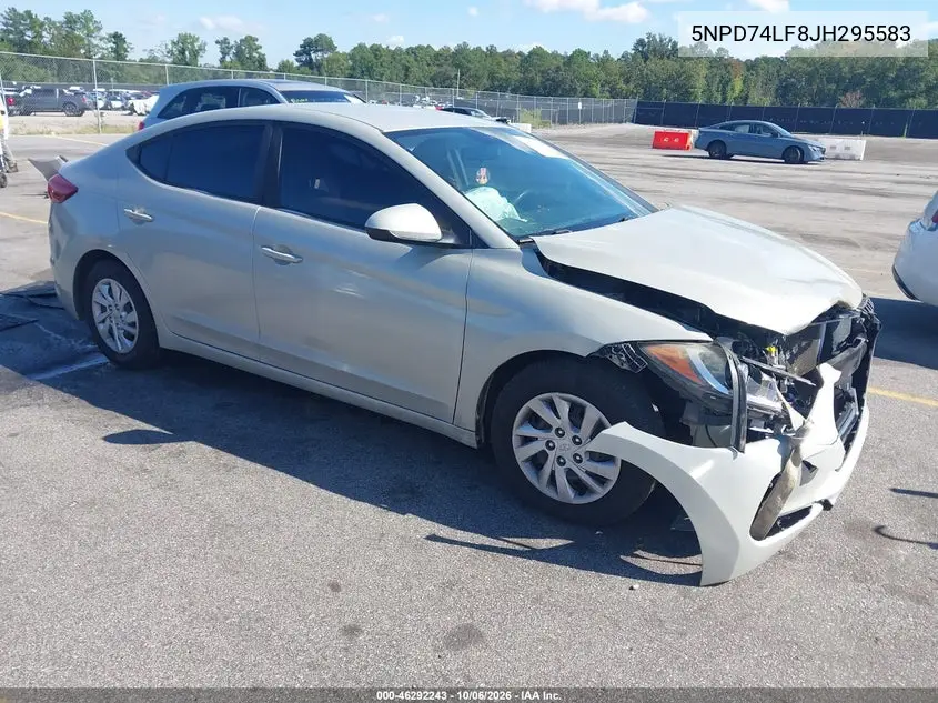 HYUNDAI ELANTRA 2018, VIN 5NPD74LF8JH295583