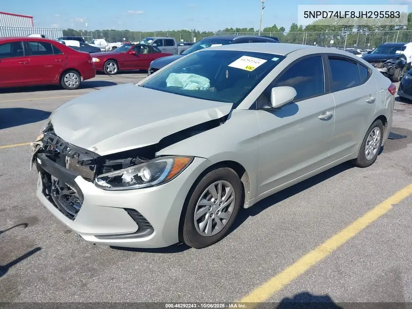 2018 HYUNDAI ELANTRA VIN 5NPD74LF8JH295583 — фото 2