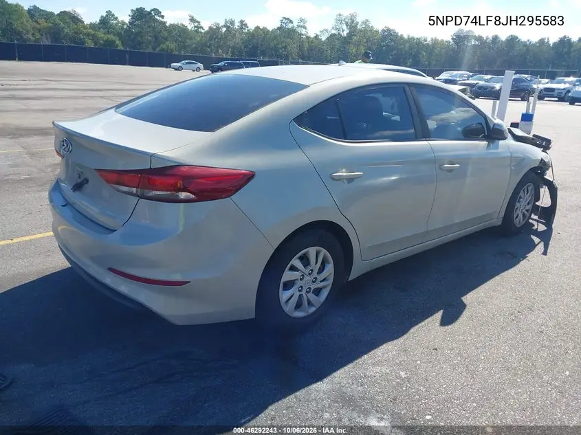 2018 HYUNDAI ELANTRA VIN 5NPD74LF8JH295583 — фото 4