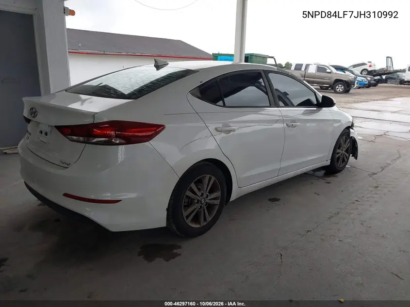 2018 HYUNDAI ELANTRA VIN 5NPD84LF7JH310992 — фото 4