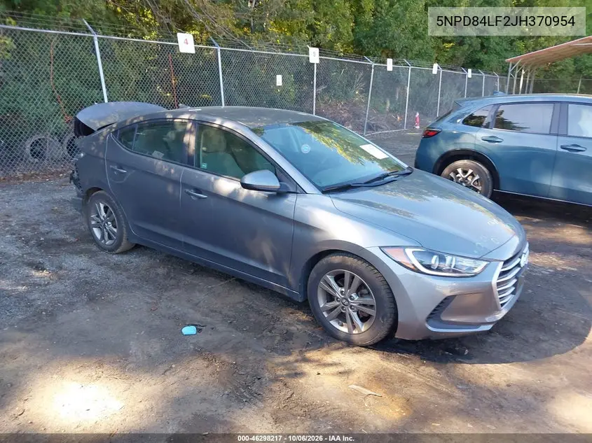 HYUNDAI ELANTRA 2018, VIN 5NPD84LF2JH370954