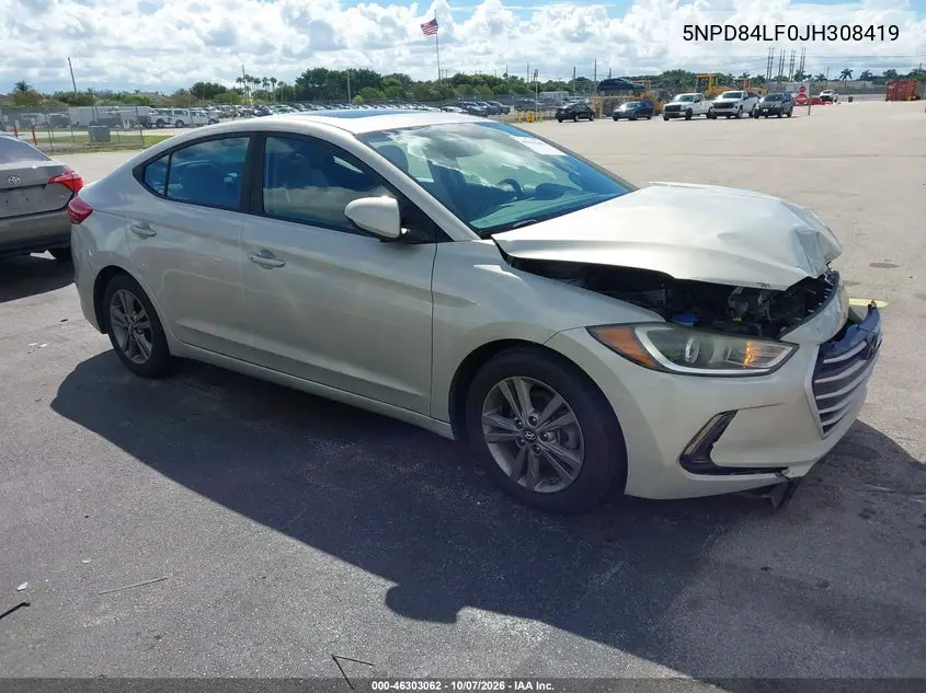 HYUNDAI ELANTRA 2018, VIN 5NPD84LF0JH308419