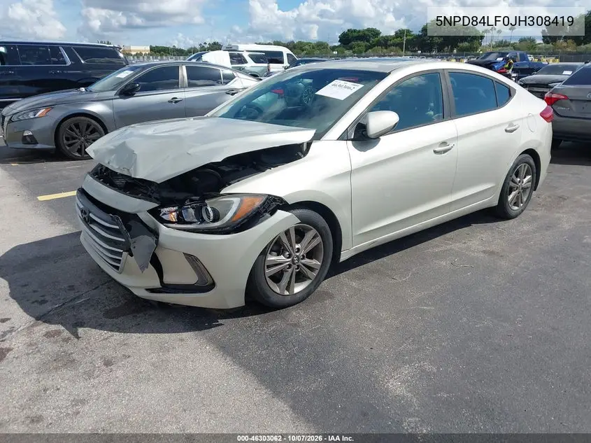 2018 HYUNDAI ELANTRA VIN 5NPD84LF0JH308419 — фото 2