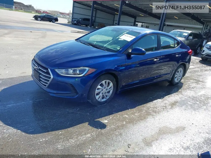 2018 HYUNDAI ELANTRA VIN 5NPD74LF1JH355087 — фото 2