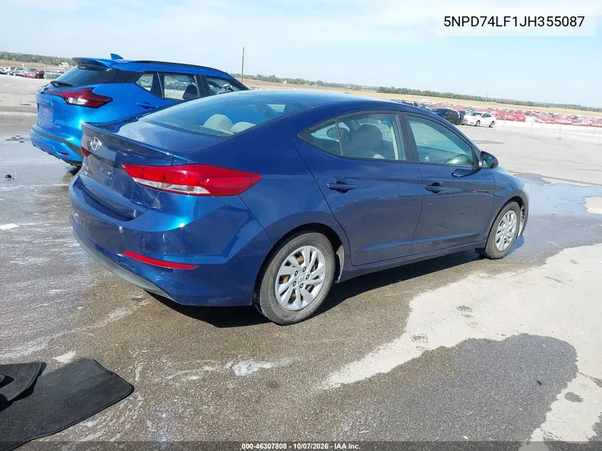 2018 HYUNDAI ELANTRA VIN 5NPD74LF1JH355087 — фото 4