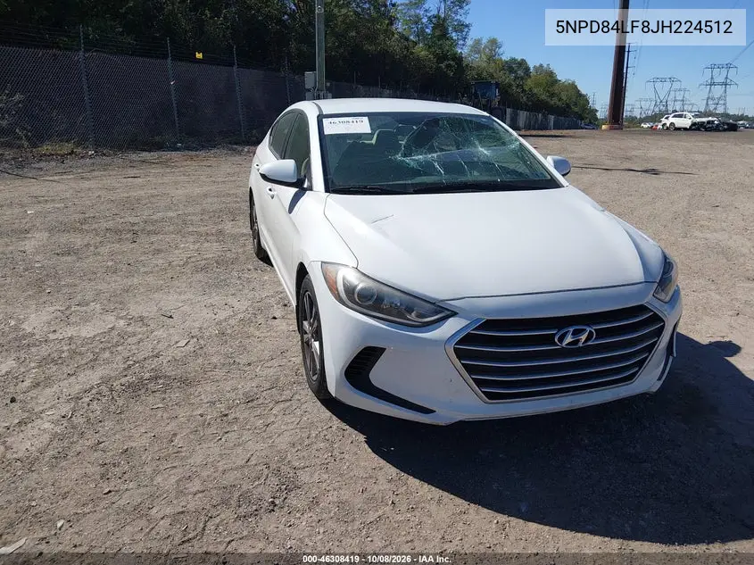 HYUNDAI ELANTRA 2018, VIN 5NPD84LF8JH224512