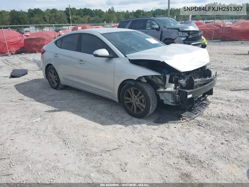 HYUNDAI ELANTRA 2018, VIN 5NPD84LFXJH251307