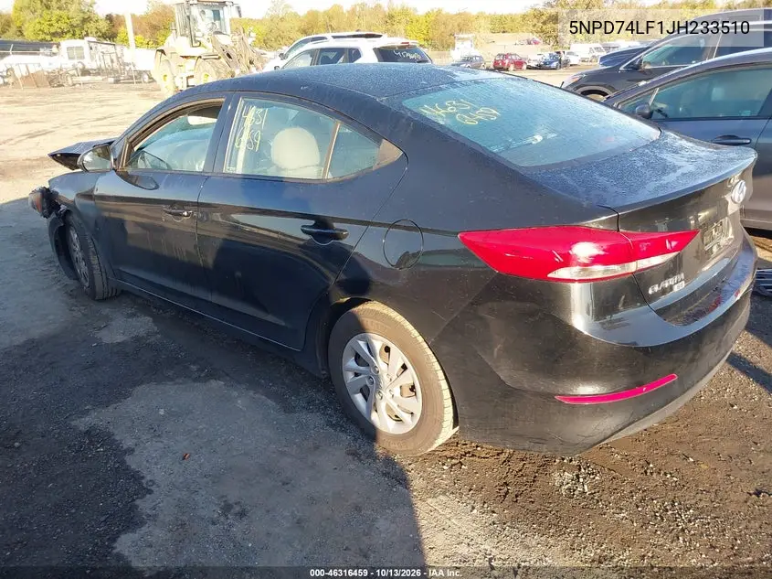 2018 HYUNDAI ELANTRA VIN 5NPD74LF1JH233510 — фото 3