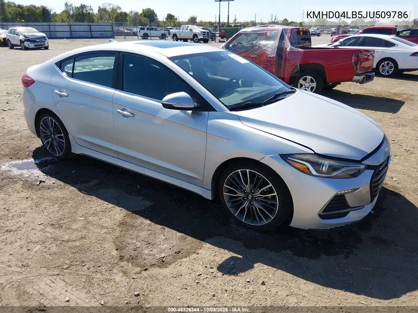HYUNDAI ELANTRA 2018, VIN KMHD04LB5JU509786