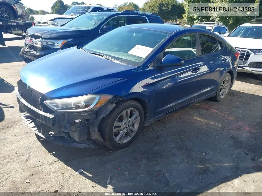2018 HYUNDAI ELANTRA VIN 5NPD84LF8JH243383 — фото 2