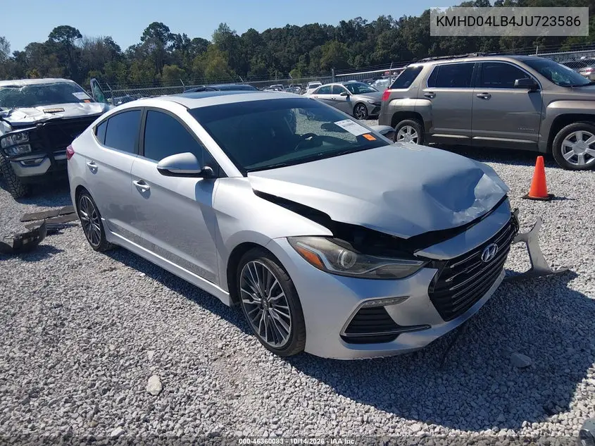 HYUNDAI ELANTRA 2018, VIN KMHD04LB4JU723586