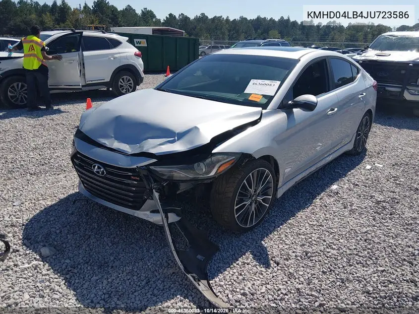 2018 HYUNDAI ELANTRA VIN KMHD04LB4JU723586 — фото 2