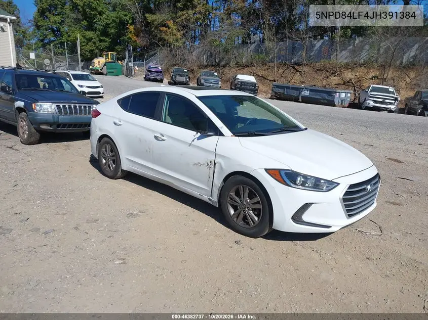 HYUNDAI ELANTRA 2018, VIN 5NPD84LF4JH391384