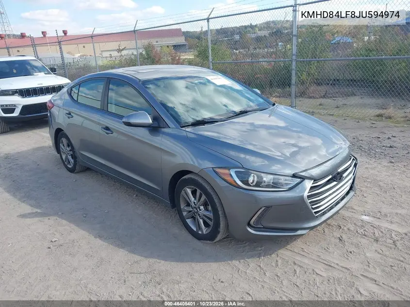 HYUNDAI ELANTRA 2018, VIN KMHD84LF8JU594974