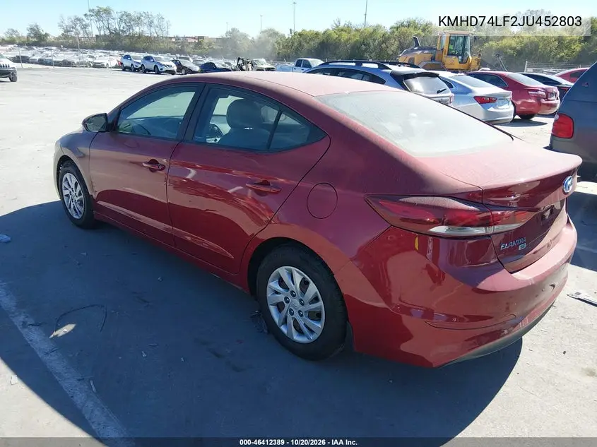 2018 HYUNDAI ELANTRA VIN KMHD74LF2JU452803 — фото 3